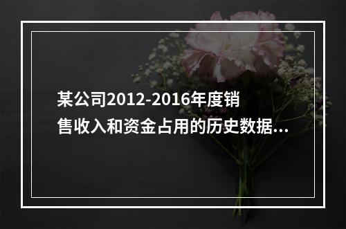 某公司2012-2016年度销售收入和资金占用的历史数据（单