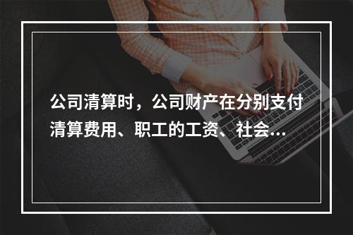 公司清算时，公司财产在分别支付清算费用、职工的工资、社会保险