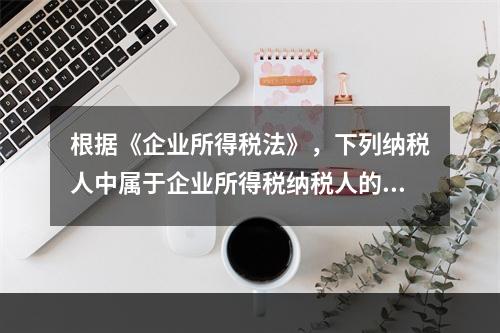 根据《企业所得税法》，下列纳税人中属于企业所得税纳税人的是（