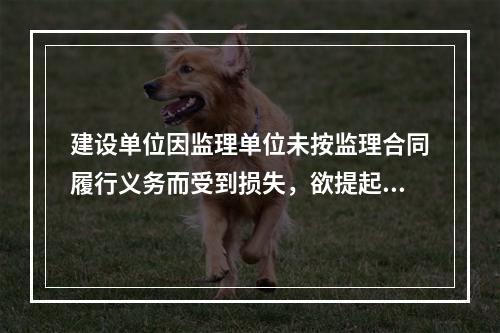 建设单位因监理单位未按监理合同履行义务而受到损失，欲提起诉讼