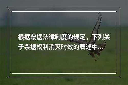 根据票据法律制度的规定，下列关于票据权利消灭时效的表述中，不