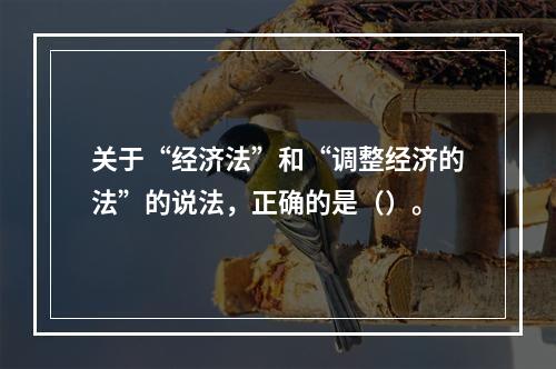 关于“经济法”和“调整经济的法”的说法，正确的是（）。