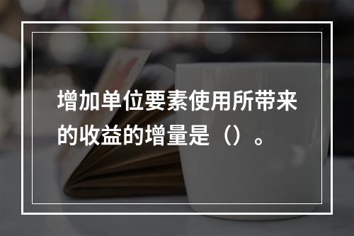 增加单位要素使用所带来的收益的增量是（）。