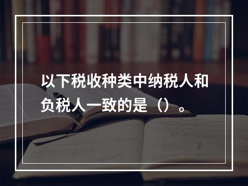 以下税收种类中纳税人和负税人一致的是（）。