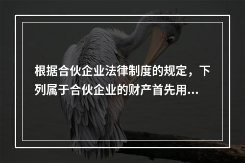 根据合伙企业法律制度的规定，下列属于合伙企业的财产首先用于支