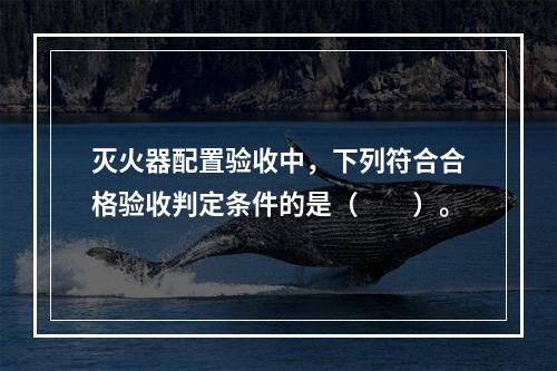 灭火器配置验收中，下列符合合格验收判定条件的是（  ）。