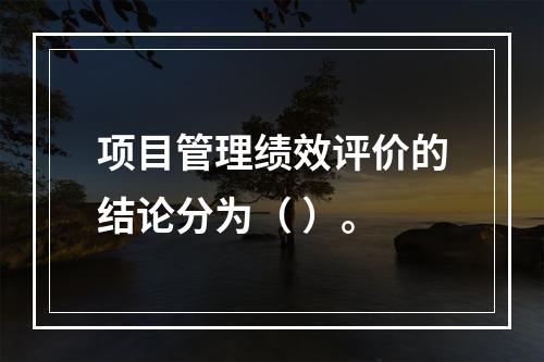 项目管理绩效评价的结论分为（ ）。