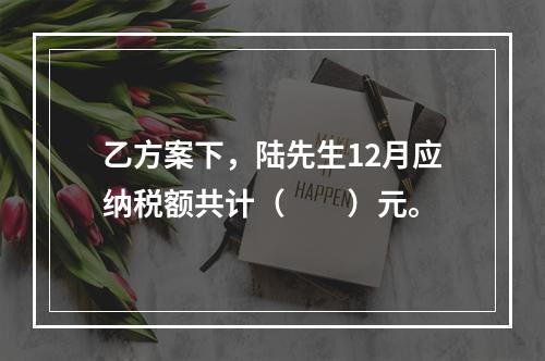 乙方案下，陆先生12月应纳税额共计（　　）元。