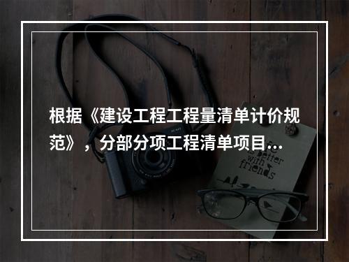 根据《建设工程工程量清单计价规范》，分部分项工程清单项目的综