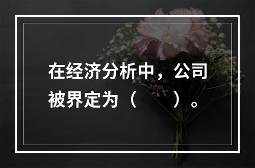 在经济分析中，公司被界定为（　　）。