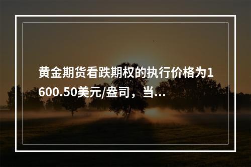 黄金期货看跌期权的执行价格为1600.50美元/盎司，当标的