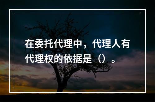 在委托代理中，代理人有代理权的依据是（）。