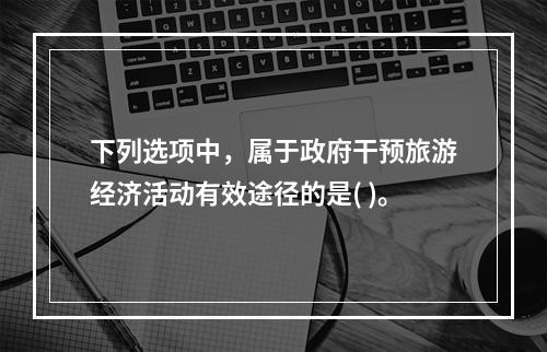 下列选项中，属于政府干预旅游经济活动有效途径的是( )。