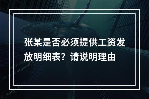 张某是否必须提供工资发放明细表？请说明理由