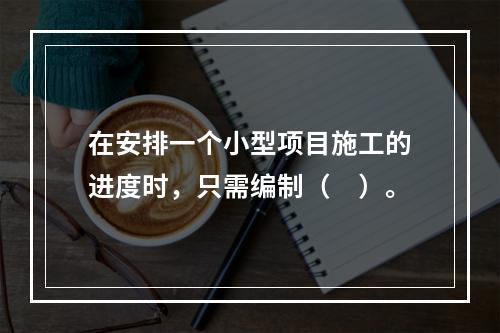 在安排一个小型项目施工的进度时，只需编制（　）。