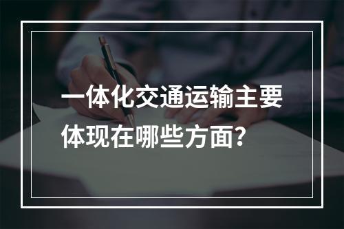 一体化交通运输主要体现在哪些方面？