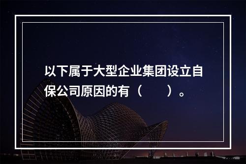 以下属于大型企业集团设立自保公司原因的有（　　）。