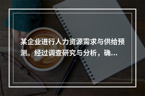 某企业进行人力资源需求与供给预测。经过调查研究与分析，确认本