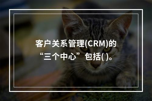 客户关系管理(CRM)的“三个中心”包括( )。