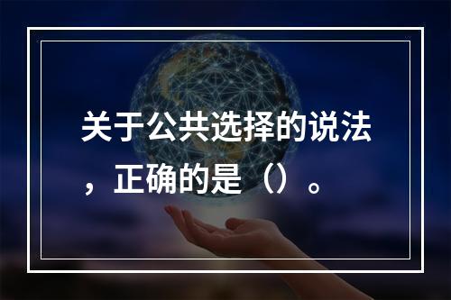 关于公共选择的说法，正确的是（）。