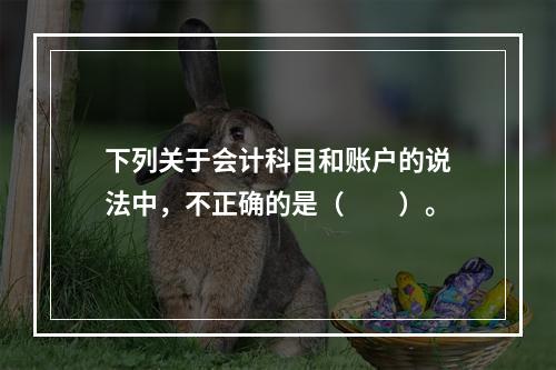 下列关于会计科目和账户的说法中，不正确的是（　　）。