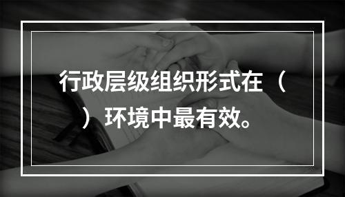 行政层级组织形式在（　）环境中最有效。