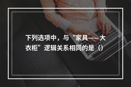 下列选项中，与“家具——大衣柜”逻辑关系相同的是（）