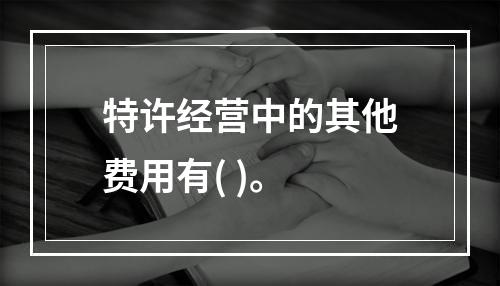 特许经营中的其他费用有( )。