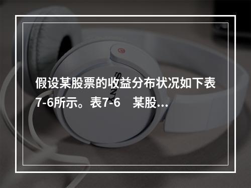 假设某股票的收益分布状况如下表7-6所示。表7-6　某股票的