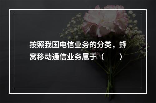 按照我国电信业务的分类，蜂窝移动通信业务属于（　　）