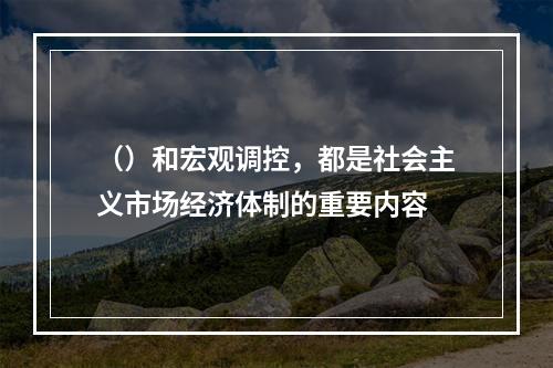 （）和宏观调控，都是社会主义市场经济体制的重要内容