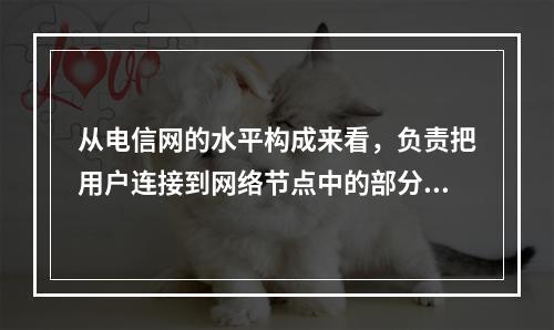 从电信网的水平构成来看，负责把用户连接到网络节点中的部分是（