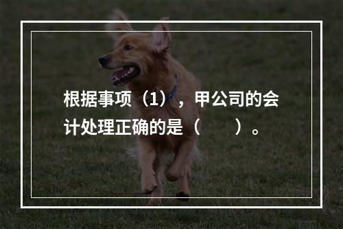 根据事项（1），甲公司的会计处理正确的是（　　）。