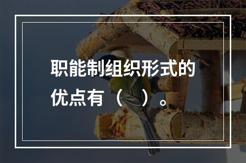 职能制组织形式的优点有（　）。