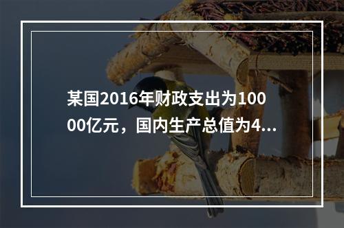 某国2016年财政支出为10000亿元，国内生产总值为400