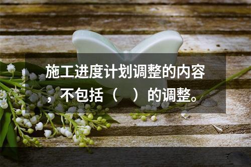 施工进度计划调整的内容，不包括（　）的调整。