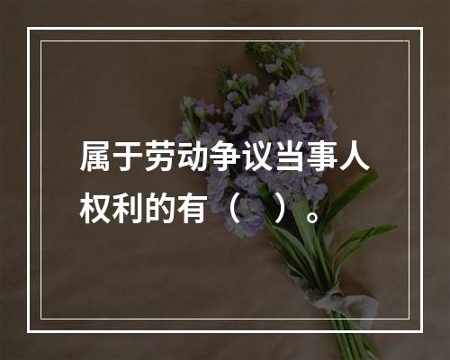 属于劳动争议当事人权利的有（　）。