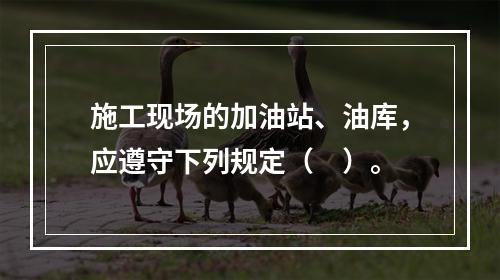 施工现场的加油站、油库，应遵守下列规定（　）。