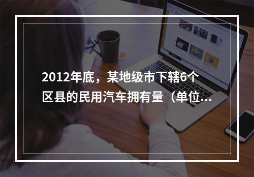 2012年底，某地级市下辖6个区县的民用汽车拥有量（单位：万