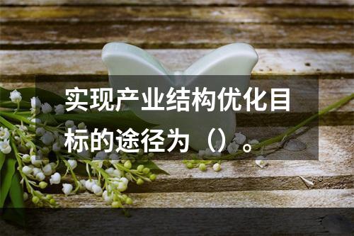 实现产业结构优化目标的途径为（）。