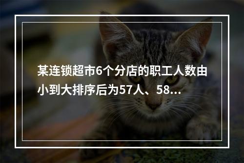 某连锁超市6个分店的职工人数由小到大排序后为57人、58人、