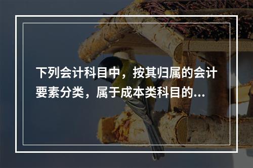 下列会计科目中，按其归属的会计要素分类，属于成本类科目的是（