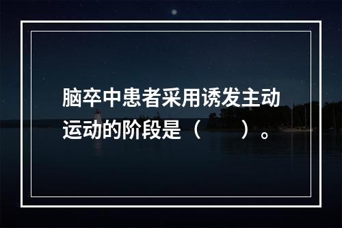 脑卒中患者采用诱发主动运动的阶段是（　　）。