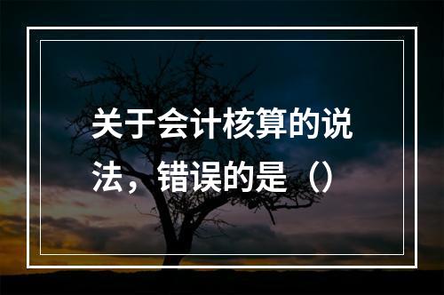 关于会计核算的说法，错误的是（）