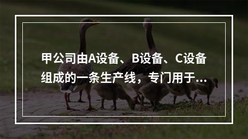 甲公司由A设备、B设备、C设备组成的一条生产线，专门用于生产