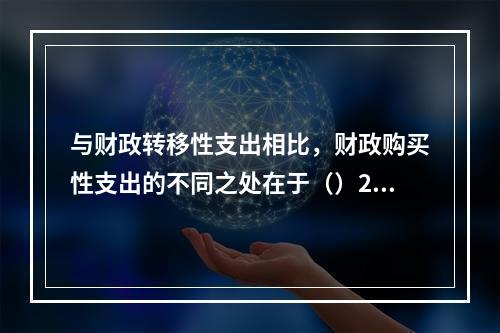 与财政转移性支出相比，财政购买性支出的不同之处在于（）201