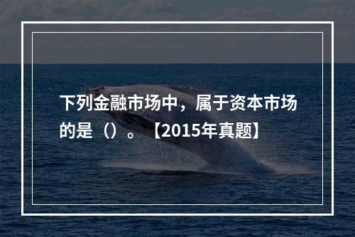 下列金融市场中，属于资本市场的是（）。【2015年真题】