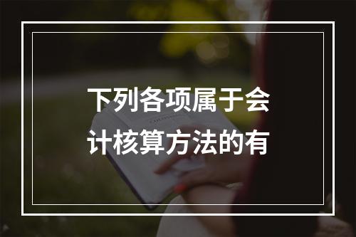 下列各项属于会计核算方法的有