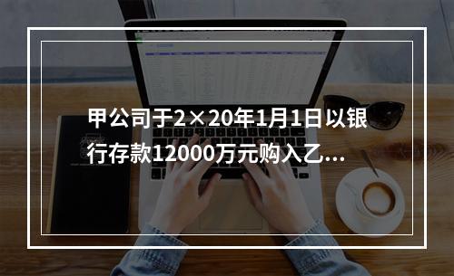 甲公司于2×20年1月1日以银行存款12000万元购入乙集团