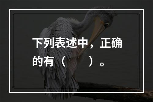 下列表述中，正确的有（  ）。